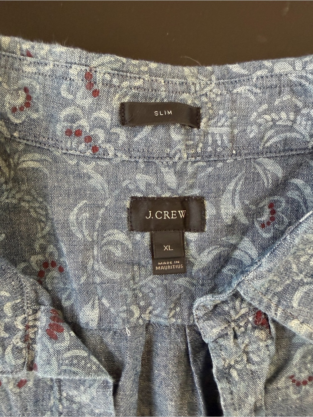 Jcrew denim look button down xl
